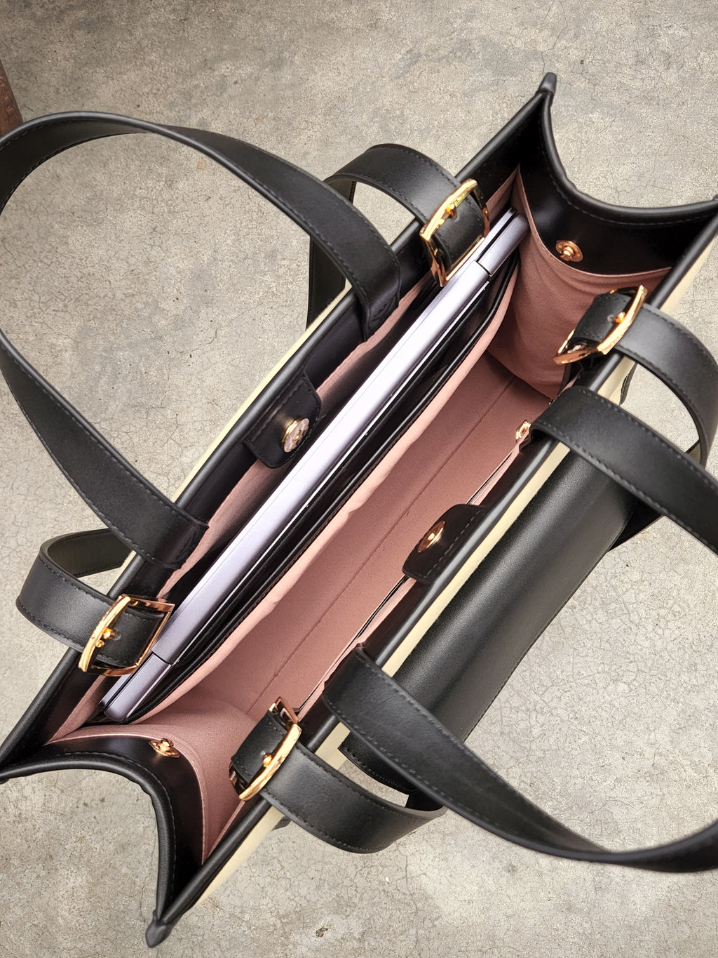 Faye Tote Bag / Black Beige