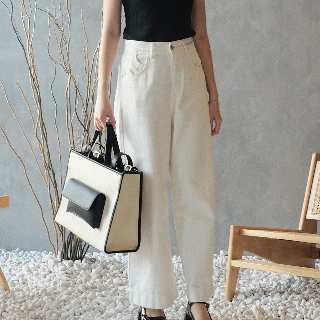 Faye Tote Bag / Black Beige