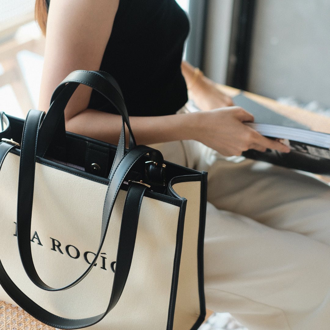 Faye Tote Bag / Black Beige