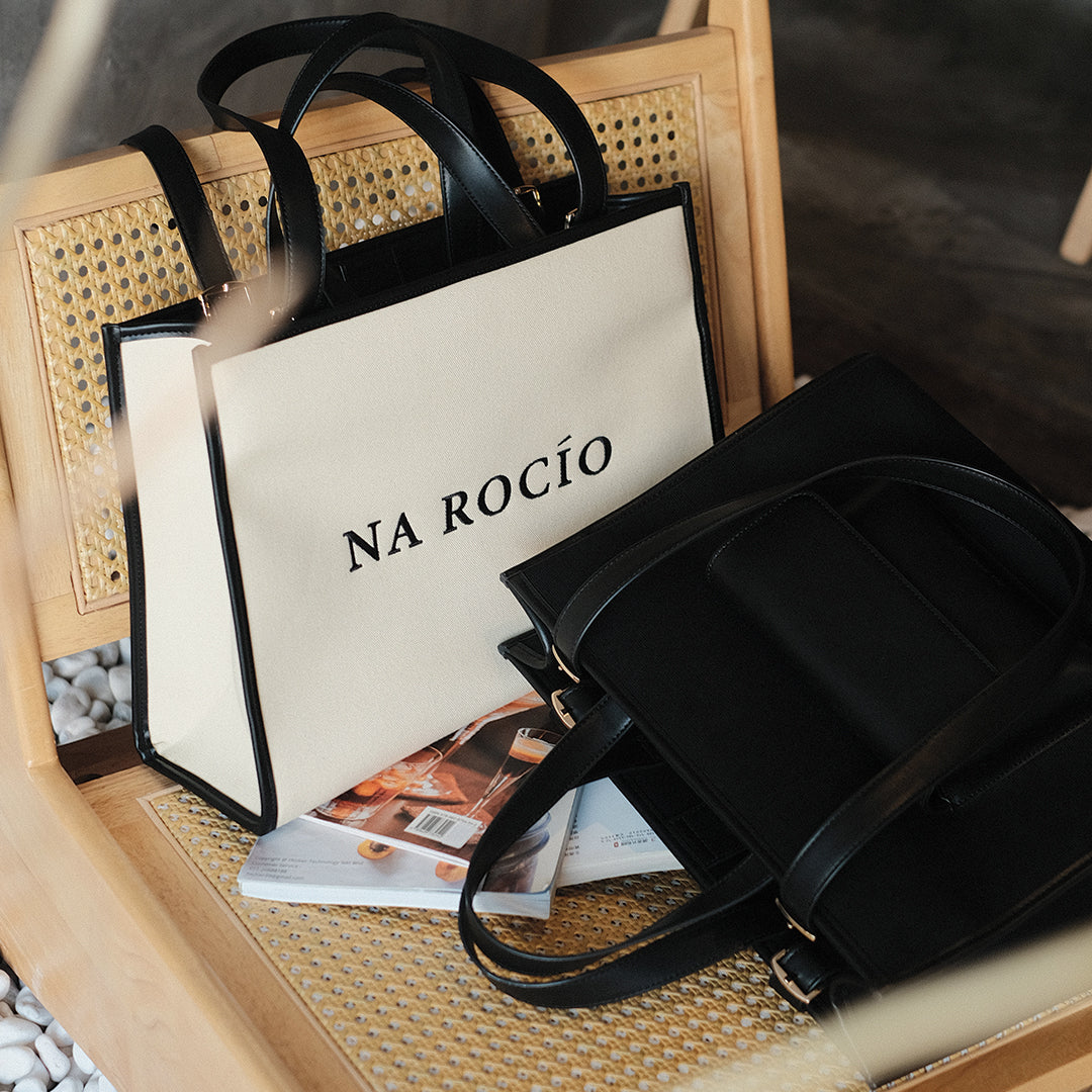 Faye Tote Bag / Black Beige